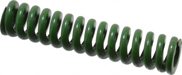 Associated Spring Raymond - 3/4" Hole Diam, 3/8" Rod Diam, 3-1/2" Free Length, Green Die Spring - 301.9 Lb Max Deflection, 0.88" Max Deflection, Extra Heavy Duty, Chromium Alloy Steel - Exact Tooling