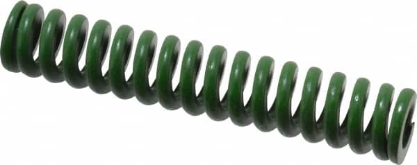 Associated Spring Raymond - 3/4" Hole Diam, 3/8" Rod Diam, 4" Free Length, Green Die Spring - 300 Lb Max Deflection, 1" Max Deflection, Extra Heavy Duty, Chromium Alloy Steel - Exact Tooling