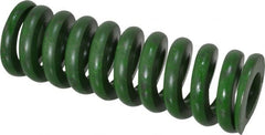 Associated Spring Raymond - 1" Hole Diam, 1/2" Rod Diam, 3" Free Length, Green Die Spring - 552 Lb Max Deflection, 0.75" Max Deflection, Extra Heavy Duty, Chromium Alloy Steel - Exact Tooling
