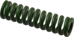 Associated Spring Raymond - 1" Hole Diam, 1/2" Rod Diam, 3-1/2" Free Length, Green Die Spring - 546 Lb Max Deflection, 0.88" Max Deflection, Extra Heavy Duty, Chromium Alloy Steel - Exact Tooling