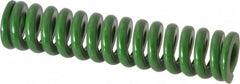 Associated Spring Raymond - 1" Hole Diam, 1/2" Rod Diam, 4-1/2" Free Length, Green Die Spring - 549 Lb Max Deflection, 1.13" Max Deflection, Extra Heavy Duty, Chromium Alloy Steel - Exact Tooling