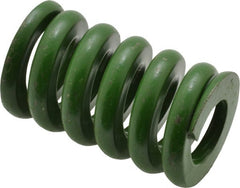 Associated Spring Raymond - 1-1/4" Hole Diam, 5/8" Rod Diam, 2" Free Length, Green Die Spring - 960 Lb Max Deflection, 0.5" Max Deflection, Extra Heavy Duty, Chromium Alloy Steel - Exact Tooling