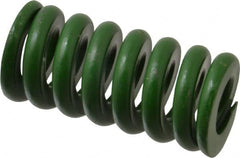 Associated Spring Raymond - 1-1/4" Hole Diam, 5/8" Rod Diam, 2-1/2" Free Length, Green Die Spring - 900 Lb Max Deflection, 0.63" Max Deflection, Extra Heavy Duty, Chromium Alloy Steel - Exact Tooling