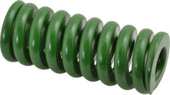 Associated Spring Raymond - 1-1/4" Hole Diam, 5/8" Rod Diam, 3" Free Length, Green Die Spring - 888 Lb Max Deflection, 0.75" Max Deflection, Extra Heavy Duty, Chromium Alloy Steel - Exact Tooling