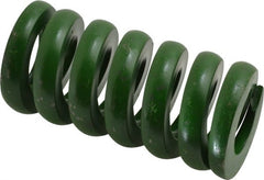 Associated Spring Raymond - 1-1/2" Hole Diam, 3/4" Rod Diam, 3" Free Length, Green Die Spring - 1734 Lb Max Deflection, 0.75" Max Deflection, Extra Heavy Duty, Chromium Alloy Steel - Exact Tooling