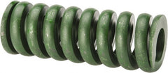 Associated Spring Raymond - 1-1/2" Hole Diam, 3/4" Rod Diam, 4" Free Length, Green Die Spring - 1712 Lb Max Deflection, 1" Max Deflection, Extra Heavy Duty, Chromium Alloy Steel - Exact Tooling