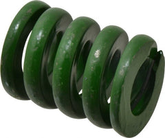 Associated Spring Raymond - 2" Hole Diam, 1" Rod Diam, 2-1/2" Free Length, Green Die Spring - 2385 Lb Max Deflection, 0.63" Max Deflection, Extra Heavy Duty, Chromium Alloy Steel - Exact Tooling