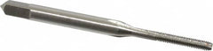 Hertel - #2-64 UNF 2B 3 Flute Bright Finish High Speed Steel Straight Flute Standard Hand Tap - Bottoming, Right Hand Thread, 1-3/4" OAL, 7/16" Thread Length, H2 Limit, Oversize - Exact Tooling
