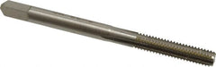 Hertel - #8-32 UNC 4 Flute Bright Finish High Speed Steel Straight Flute Standard Hand Tap - Bottoming, Right Hand Thread, 2-1/8" OAL, 3/4" Thread Length, H7 Limit, Oversize - Exact Tooling