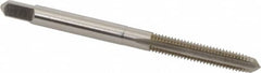 Hertel - #10-32 UNF 4 Flute Bright Finish High Speed Steel Straight Flute Standard Hand Tap - Plug, Right Hand Thread, 2-3/8" OAL, 7/8" Thread Length, H7 Limit, 0.003" Oversize - Exact Tooling