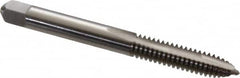 Hertel - 1/4-20 UNC, 2 Flute, Bright Finish, High Speed Steel Spiral Point Tap - Plug Chamfer, Right Hand Thread, 2-1/2" OAL, 1" Thread Length, 0.255" Shank Diam - Exact Tooling