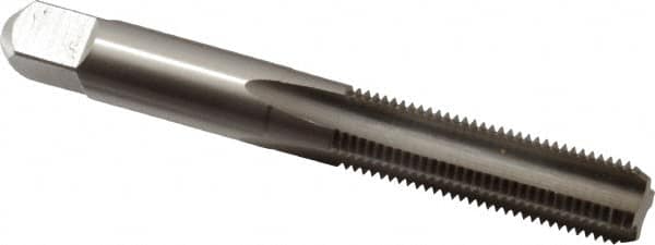 Hertel - 3/8-24 UNF 4 Flute Bright Finish High Speed Steel Straight Flute Standard Hand Tap - Bottoming, Right Hand Thread, 2-15/16" OAL, 1-1/4" Thread Length, H1 Limit, Oversize - Exact Tooling