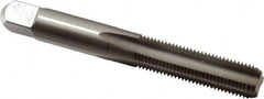 Hertel - 3/8-24 UNF 4 Flute Bright Finish High Speed Steel Straight Flute Standard Hand Tap - Bottoming, Right Hand Thread, 2-15/16" OAL, 1-1/4" Thread Length, H1 Limit, Oversize - Exact Tooling