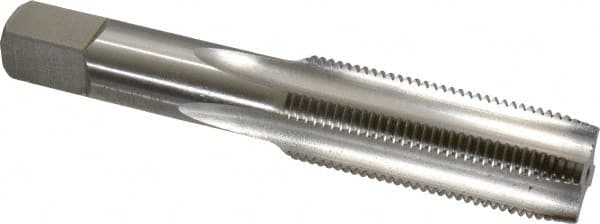 Hertel - 3/4-16 UNF 4 Flute Bright Finish High Speed Steel Straight Flute Standard Hand Tap - Plug, Right Hand Thread, 4-1/4" OAL, 2" Thread Length, H1 Limit, Oversize - Exact Tooling