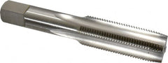 Hertel - 3/4-16 UNF 4 Flute Bright Finish High Speed Steel Straight Flute Standard Hand Tap - Plug, Right Hand Thread, 4-1/4" OAL, 2" Thread Length, H1 Limit, Oversize - Exact Tooling