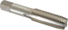 Hertel - 7/8-9 UNC 4 Flute Bright Finish High Speed Steel Straight Flute Standard Hand Tap - Plug, Right Hand Thread, 4-11/16" OAL, H2 Limit - Exact Tooling
