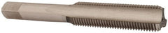 Hertel - 1/2-20 UNF 3B 3 Flute Bright Finish High Speed Steel Straight Flute Standard Hand Tap - Bottoming, Right Hand Thread, 3-3/8" OAL, 1-21/32" Thread Length, H3 Limit - Exact Tooling