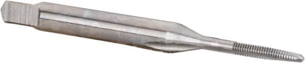 Hertel - #0-80 UNF 2B 2 Flute Bright Finish High Speed Steel Straight Flute Standard Hand Tap - Taper, Right Hand Thread, 1-5/8" OAL, 5/16" Thread Length, H2 Limit - Exact Tooling