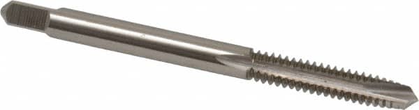 Hertel - #10-24 UNC, 2 Flute, Bright Finish, High Speed Steel Spiral Point Tap - Plug Chamfer, Right Hand Thread, 2-3/8" OAL - Exact Tooling
