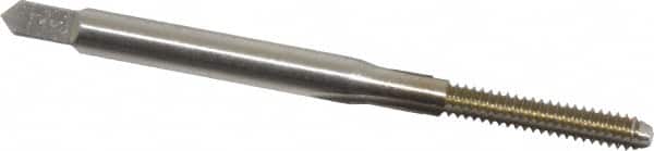 Hertel - #4-40 UNC 2 Flute Bright Finish High Speed Steel Straight Flute Standard Hand Tap - Bottoming, Right Hand Thread, 1-7/8" OAL, 9/16" Thread Length, H1 Limit - Exact Tooling