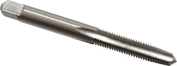 Hertel - 1/4-28 UNF 4 Flute Bright Finish High Speed Steel Straight Flute Standard Hand Tap - Taper, Right Hand Thread, 2-1/2" OAL, 1" Thread Length, H2 Limit - Exact Tooling