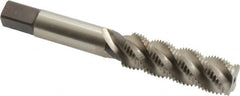 Hertel - M12x1.25 Metric Fine, 4 Flute, 52° Helix, Bottoming Chamfer, Bright Finish, High Speed Steel Spiral Flute STI Tap - 3-19/32" OAL - Exact Tooling