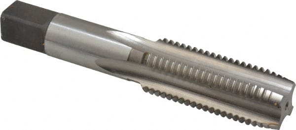 Hertel - M22x2.50 Metric Coarse 4 Flute Bright Finish High Speed Steel Straight Flute Standard Hand Tap - Plug, Right Hand Thread, 4-11/16" OAL, D6 Limit - Exact Tooling