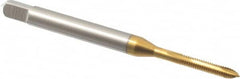 Hertel - #1-64 UNC, 2 Flute, TiN Finish, High Speed Steel Spiral Point Tap - Plug Chamfer, Right Hand Thread, 1-11/16" OAL, 3/8" Thread Length, 0.141" Shank Diam, 2B Class of Fit - Exact Tooling
