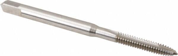 Hertel - #4-40 UNC, 2 Flute, Bright Finish, High Speed Steel Spiral Point Tap - Plug Chamfer, Right Hand Thread, 1-7/8" OAL, 9/16" Thread Length, 0.141" Shank Diam - Exact Tooling