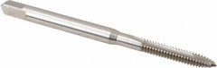 Hertel - #4-40 UNC, 2 Flute, Bright Finish, High Speed Steel Spiral Point Tap - Plug Chamfer, Right Hand Thread, 1-7/8" OAL, 9/16" Thread Length, 0.141" Shank Diam - Exact Tooling