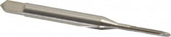 Hertel - #0-80 UNF, 2 Flute, Bright Finish, High Speed Steel Spiral Point Tap - Plug Chamfer, Right Hand Thread, 1-5/8" OAL, 5/16" Thread Length - Exact Tooling
