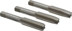 Hertel - 9/16-12 UNC, 4 Flute, Bottoming, Plug & Taper, Bright Finish, High Speed Steel Tap Set - Right Hand Cut, 3-19/32" OAL, 1-21/32" Thread Length, 3B Class of Fit - Exact Tooling