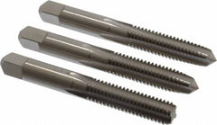 Hertel - 3/8-16 UNC, 4 Flute, Bottoming, Plug & Taper, Bright Finish, High Speed Steel Tap Set - 2-15/16" OAL, 2B/3B Class of Fit - Exact Tooling
