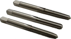 Hertel - 1/4-20 UNC, 4 Flute, Bottoming, Plug & Taper, Bright Finish, High Speed Steel Tap Set - 2-1/2" OAL, 2B/3B Class of Fit - Exact Tooling