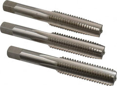 Hertel - 1/2-13 UNC, 4 Flute, Bottoming, Plug & Taper, Bright Finish, High Speed Steel Tap Set - 3-3/8" OAL, 2B/3B Class of Fit - Exact Tooling