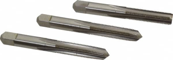 Hertel - 3/8-24 UNF, 4 Flute, Bottoming, Plug & Taper, Bright Finish, High Speed Steel Tap Set - 2-15/16" OAL, 2B/3B Class of Fit - Exact Tooling