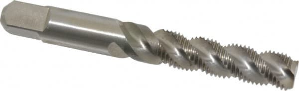 Hertel - 5/16-24 UNF, 3 Flute, 52° Helix, Bottoming Chamfer, Bright Finish, High Speed Steel Spiral Flute STI Tap - 2-15/16" OAL - Exact Tooling
