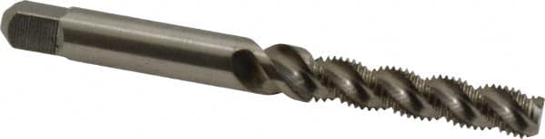 Hertel - #10-32 UNF, 3 Flute, 52° Helix, Bottoming Chamfer, Bright Finish, High Speed Steel Spiral Flute STI Tap - 2-1/2" OAL - Exact Tooling