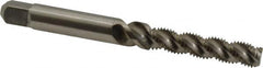 Hertel - #10-32 UNF, 3 Flute, 52° Helix, Bottoming Chamfer, Bright Finish, High Speed Steel Spiral Flute STI Tap - 2-1/2" OAL - Exact Tooling