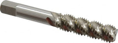 Hertel - 7/16-14 UNC, 3 Flute, 52° Helix, Bottoming Chamfer, Bright Finish, High Speed Steel Spiral Flute STI Tap - 3-19/32" OAL - Exact Tooling