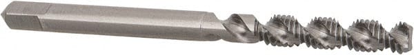 Hertel - #4-40 UNC, 3 Flute, 52° Helix, Bottoming Chamfer, Bright Finish, High Speed Steel Spiral Flute STI Tap - 2" OAL - Exact Tooling