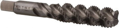 Hertel - M12x1.75 Metric Coarse, 3 Flute, 52° Helix, Bottoming Chamfer, Bright Finish, High Speed Steel Spiral Flute STI Tap - 3-19/32" OAL - Exact Tooling
