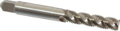 Hertel - 1/4-28 UNF, 3 Flute, 52° Helix, Bottoming Chamfer, Bright Finish, High Speed Steel Spiral Flute STI Tap - 2-23/32" OAL - Exact Tooling