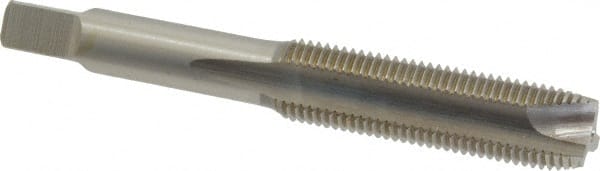 Hertel - M12x1.25 Metric Fine, 3 Flute, Bright Finish, High Speed Steel Spiral Point Tap - Plug Chamfer, Right Hand Thread, 3-3/8" OAL, 1-21/32" Thread Length, 0.367" Shank Diam - Exact Tooling