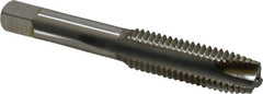 Hertel - M14x2.00 Metric Coarse, 3 Flute, Bright Finish, High Speed Steel Spiral Point Tap - Plug Chamfer, Right Hand Thread, 3-19/32" OAL, 1-21/32" Thread Length, 0.429" Shank Diam - Exact Tooling