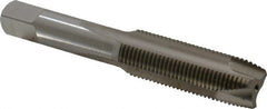 Hertel - M16x1.50 Metric Fine, 3 Flute, Bright Finish, High Speed Steel Spiral Point Tap - Plug Chamfer, Right Hand Thread, 3-13/16" OAL, 1-13/16" Thread Length, 0.48" Shank Diam - Exact Tooling