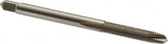 Hertel - #8-36 UNF, 2 Flute, Bright Finish, High Speed Steel Spiral Point Tap - Plug Chamfer, Right Hand Thread, 2-1/8" OAL, 3/4" Thread Length - Exact Tooling