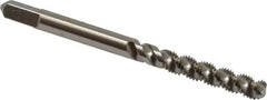 Hertel - #6-40 UNF, 3 Flute, 52° Helix, Bottoming Chamfer, Bright Finish, High Speed Steel Spiral Flute STI Tap - 2-3/8" OAL - Exact Tooling
