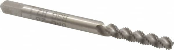 Hertel - #5-40 UNC, 3 Flute, 52° Helix, Bottoming Chamfer, Bright Finish, High Speed Steel Spiral Flute STI Tap - 2-1/8" OAL - Exact Tooling