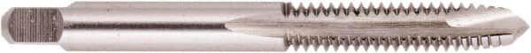 Hertel - #6-32 UNC, H3, 2 Flutes, Plug Chamfer, Bright Finish, High Speed Steel Spiral Point STI Tap - 2-3/8" OAL, 7/8" Thread Length - Exact Tooling